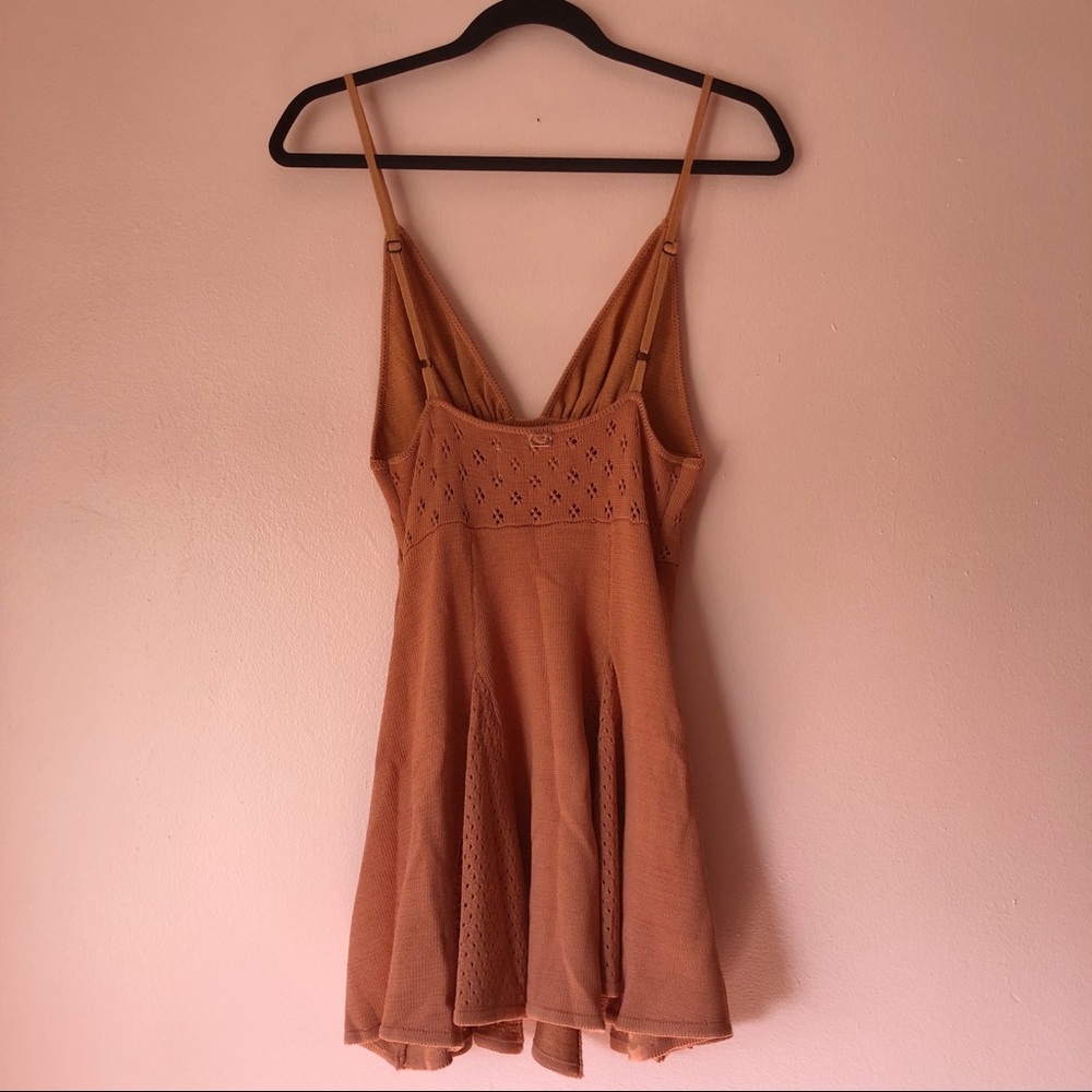 For Love & Lemons Peach Knit Babydoll Dress - Picture 3 of 4
